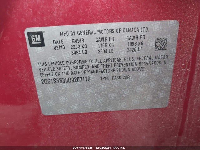 2013 CADILLAC XTS 2G61S5S30D9207179 Photo 8