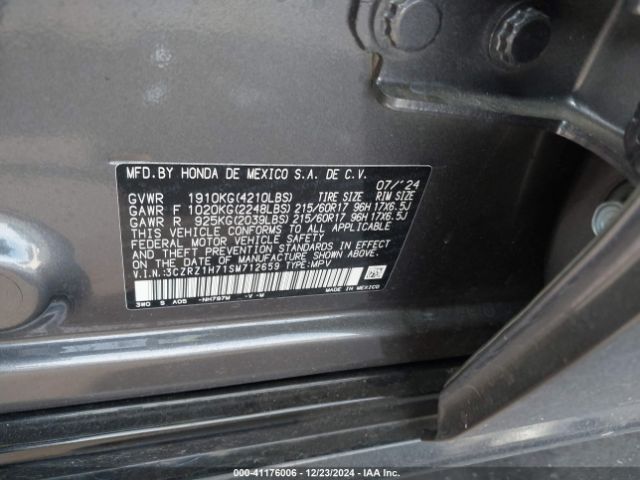 3CZRZ1H71SM712659 Honda Hr-v 2wd Ex-l