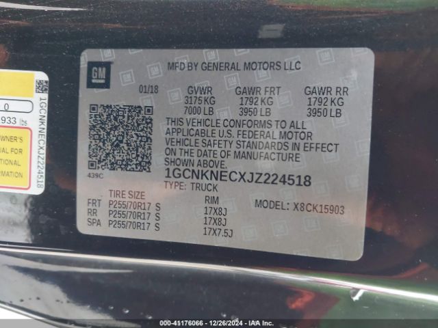 1GCNKNECXJZ224518 Chevrolet Silverado 1500 Wt
