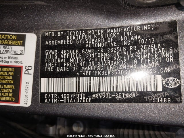 Toyota CAMRY LE 2014 4T4BF1FK8ER353061 Image 9