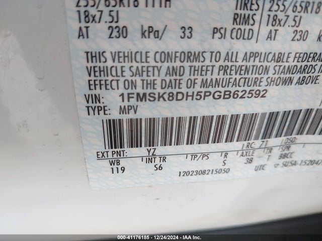 Ford EXPLORER XLT 2023 1FMSK8DH5PGB62592 Image 9
