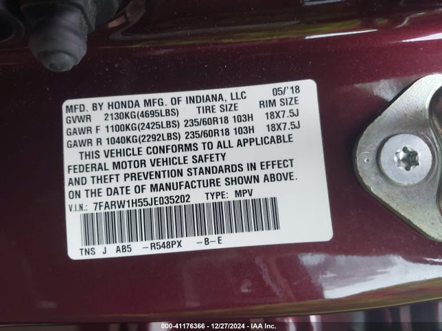 Honda CR-V EX 2018 7FARW1H55JE035202 Image 9
