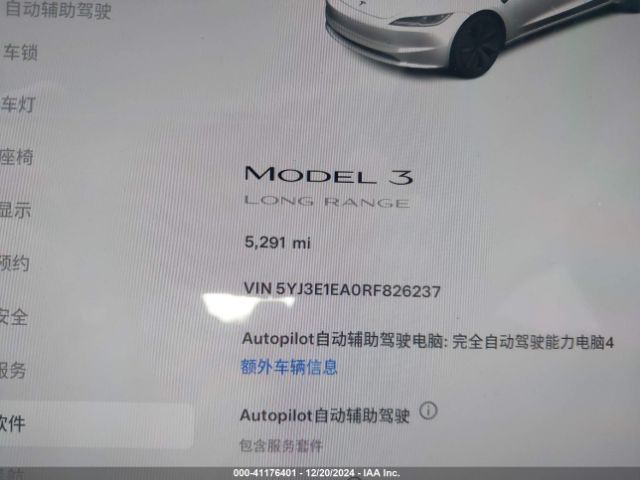 5YJ3E1EA0RF826237 Tesla MODEL 3