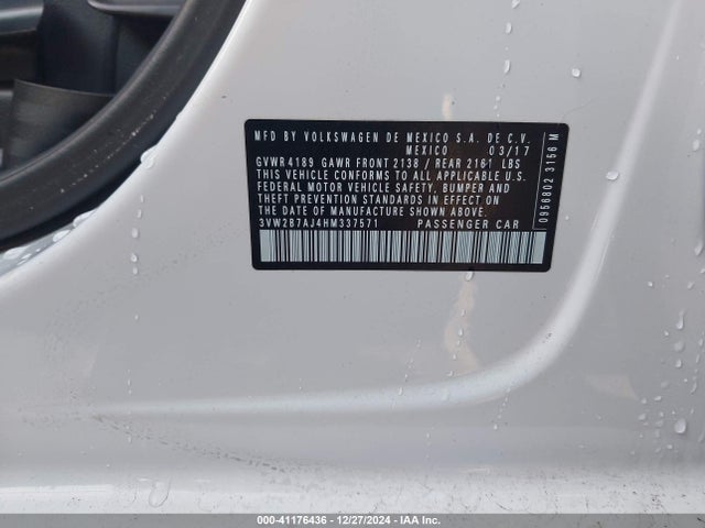 Volkswagen Jetta 1.4t S 2017 3VW2B7AJ4HM337571 Image 9