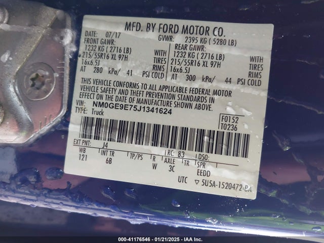 NM0GE9E75J1341624 Ford Transit Connect Xl