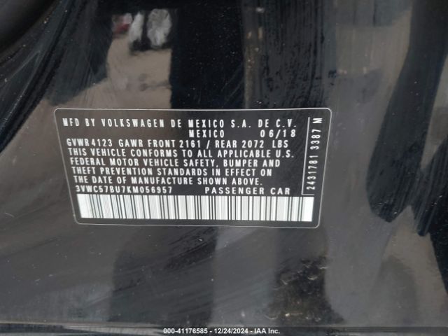 3VWC57BU7KM056957 Volkswagen Jetta 1.4t R-line/1.4t S/1.4t Se