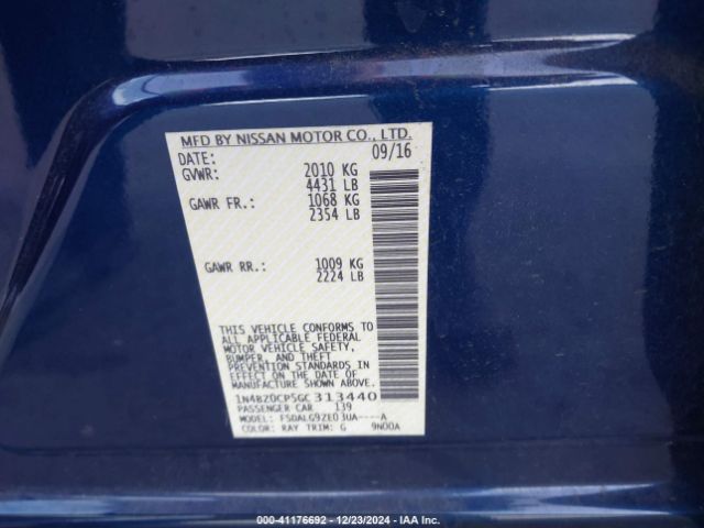 1N4BZ0CP5GC313440 Nissan Leaf Sl