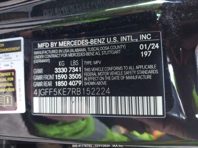 4JGFF5KE7RB152224 Mercedes-Benz Gls 450 4matic