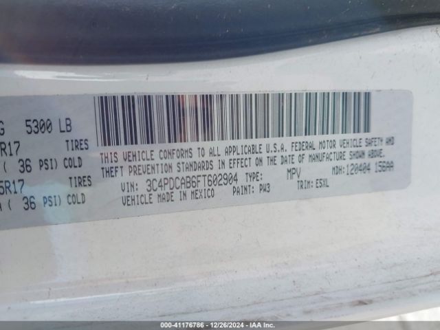 3C4PDCAB6FT602904 Dodge Journey American Value Pkg