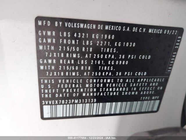 3VVEX7B23PM313139 Volkswagen Taos 1.5t Se