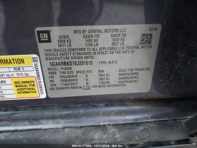 5GAKRBKD7EJ281615 Buick Enclave Leather