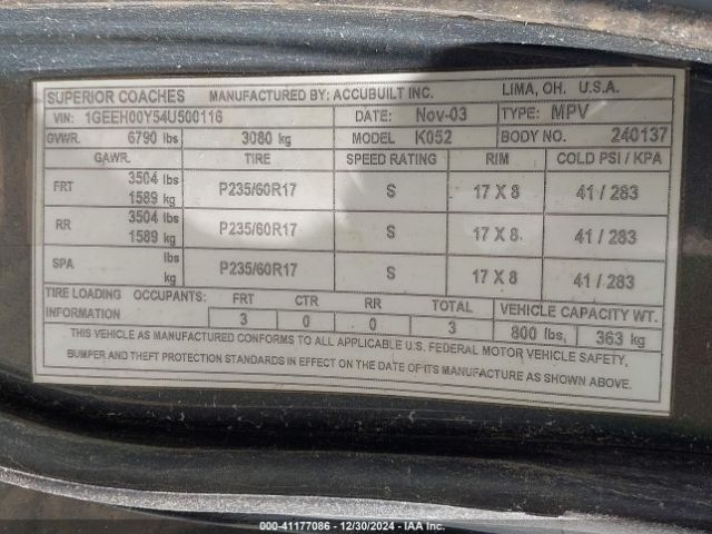 2004 CADILLAC DEVILLE 1GEEH00Y54U500116 Photo 8