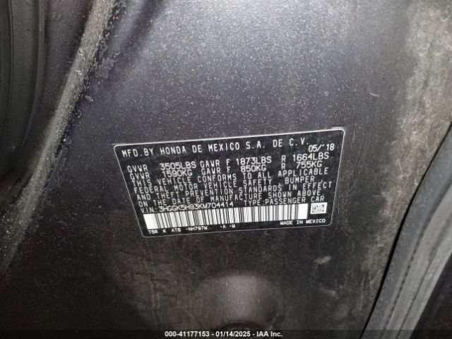 3HGGK5H93KM704414 Honda Fit Ex-l
