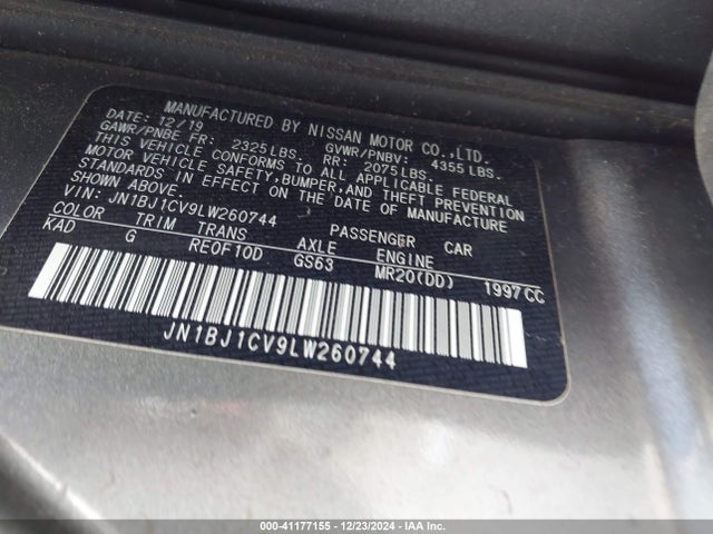 JN1BJ1CV9LW260744 Nissan Rogue Sport S Fwd Xtronic Cvt