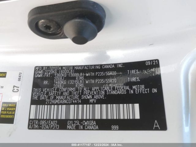 2T2HGMDA8NC074414 Lexus RX 450H