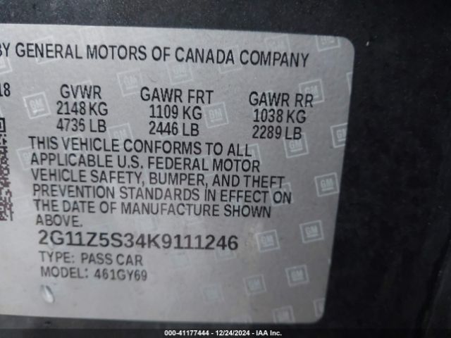 2G11Z5S34K9111246 Chevrolet IMPALA LT