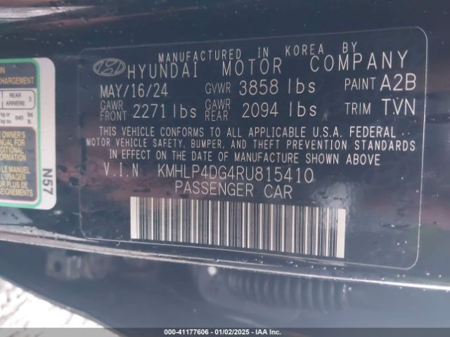 KMHLP4DG4RU815410 Hyundai Elantra Limited