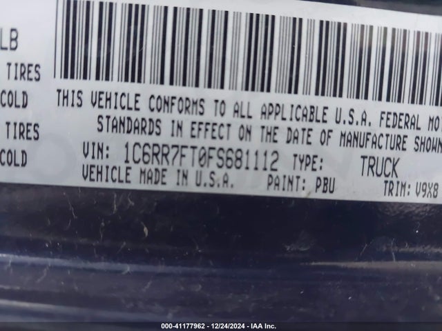 RAM 1500 Express 2015 1C6RR7FT0FS681112 Image 9