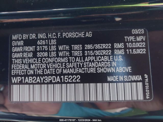 2023 PORSCHE CAYENNE WP1AB2AY3PDA15222 Photo 8