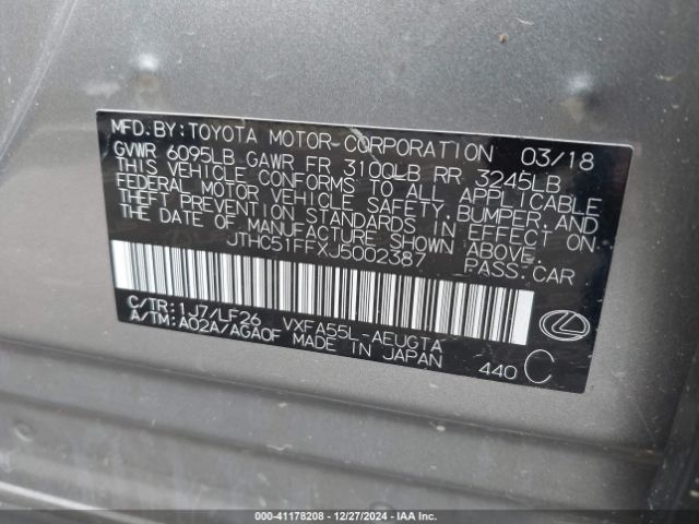 JTHC51FFXJ5002387 Lexus Ls 500 Base/500 F Sport