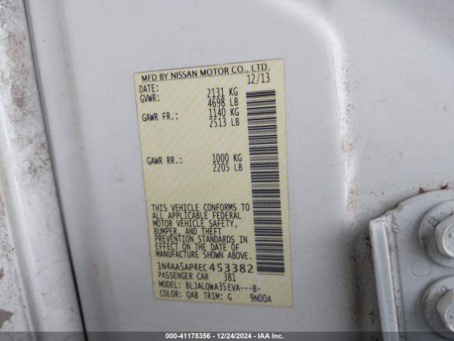 1N4AA5AP4EC453382 Nissan Maxima