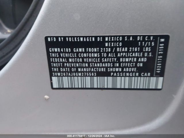 3VW267AJ8GM275563 Volkswagen Jetta 1.4t S