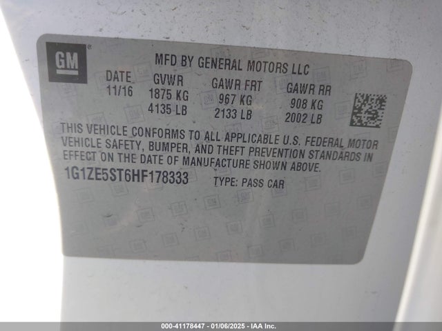 Chevrolet MALIBU 1LT 2017 1G1ZE5ST6HF178333 Image 9