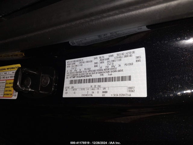 Ford F-150 Xl 2024 1FTMF1K52RKE58476 Image 9