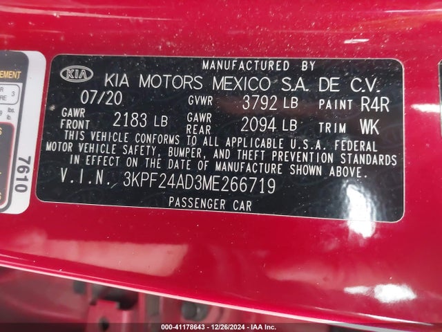 KIA Forte Lxs 2021 3KPF24AD3ME266719 Image 9