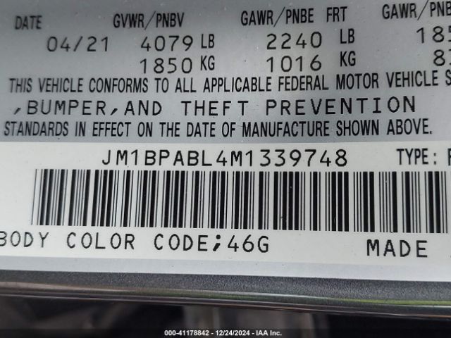 2021 MAZDA MAZDA3 JM1BPABL4M1339748 Photo 8