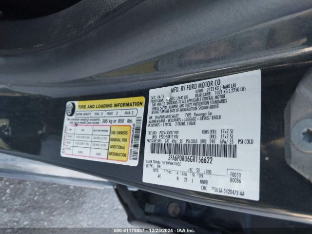 3FA6P0RU6GR156622 Ford Fusion Hybrid Titanium