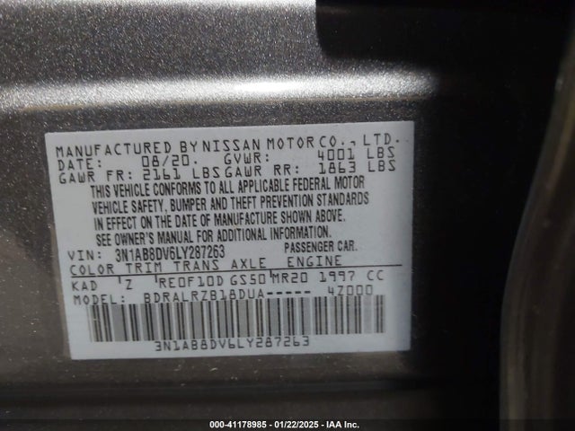 Nissan Sentra Sr Xtronic Cvt 2020 3N1AB8DV6LY287263 Image 9