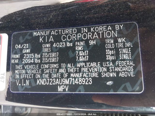 KNDJ23AU9M7148923 KIA SOUL S