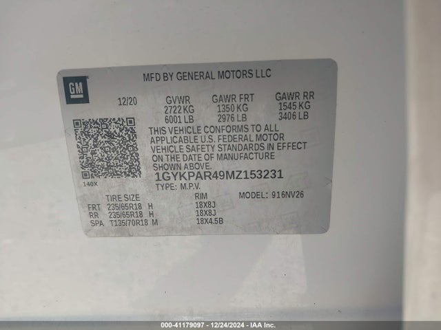 2021 CADILLAC XT6 1GYKPAR49MZ153231 Photo 8