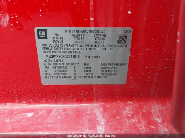 1GCRCPEC3GZ211516 Chevrolet Silverado 1500 Custom