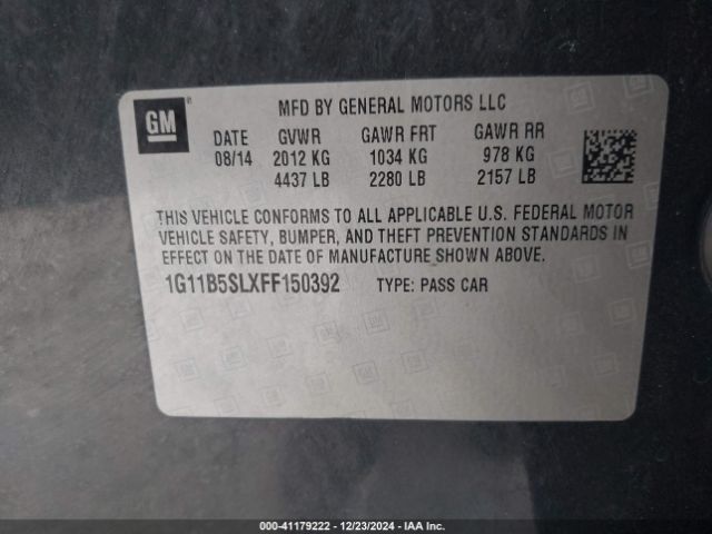 1G11B5SLXFF150392 Chevrolet MALIBU LS