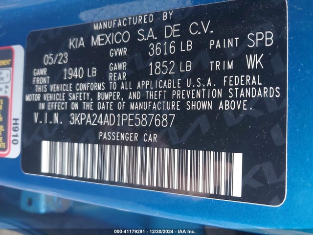 KIA RIO S 2023 3KPA24AD1PE587687 Image 9