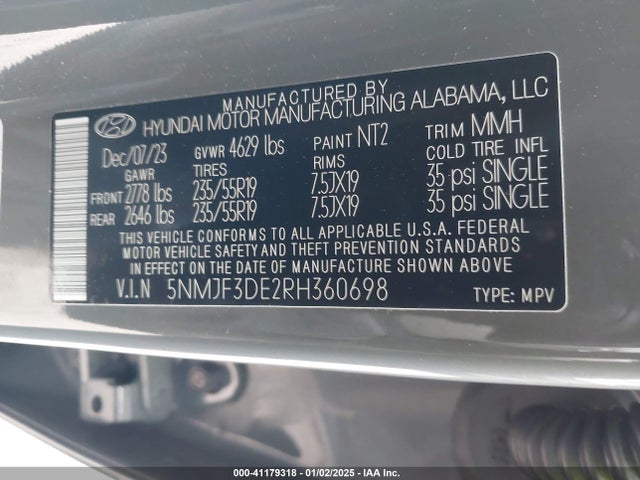 Hyundai TUCSON SEL 2024 5NMJF3DE2RH360698 Image 9