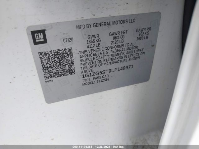 1G1ZG5ST9LF140971 Chevrolet Malibu Fwd Rs