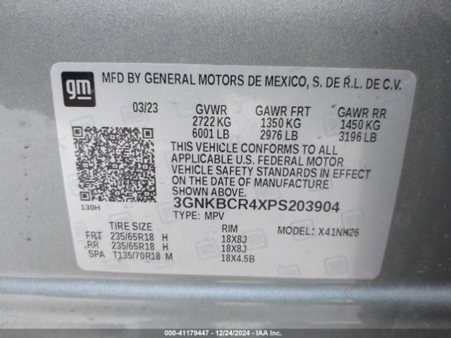 3GNKBCR4XPS203904 Chevrolet Blazer Fwd 2lt
