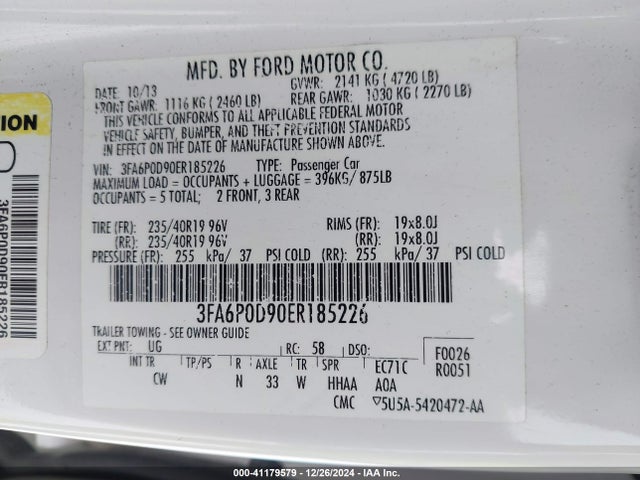Ford Fusion Titanium 2014 3FA6P0D90ER185226 Image 9