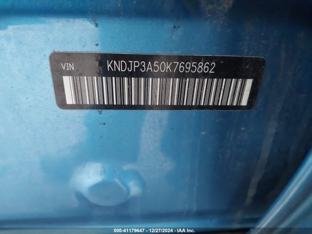 KIA SOUL + 2019 KNDJP3A50K7695862 Image 9