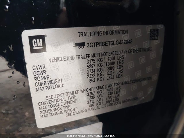 3GTP8BET6LG432842 GMC Sierra 1500 2wd  Short Box Sle