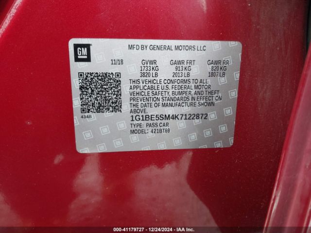 1G1BE5SM4K7122872 Chevrolet CRUZE LT