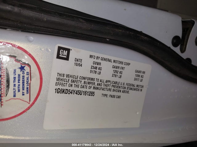 2005 CADILLAC DEVILLE 1G6KD54Y45U161285 Photo 8