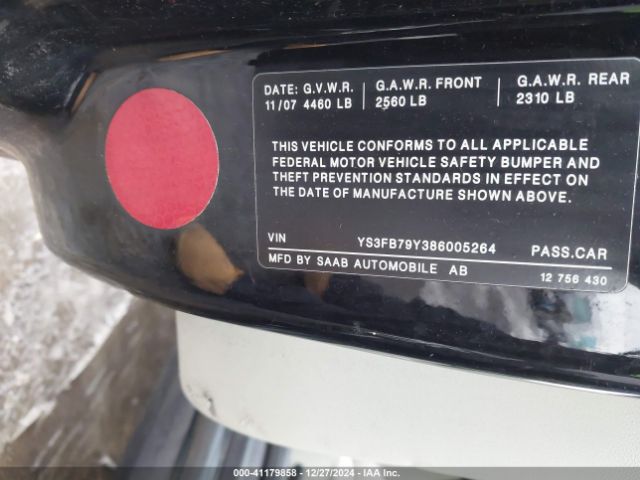 2008 SAAB 9-3 YS3FB79Y386005264 Photo 8