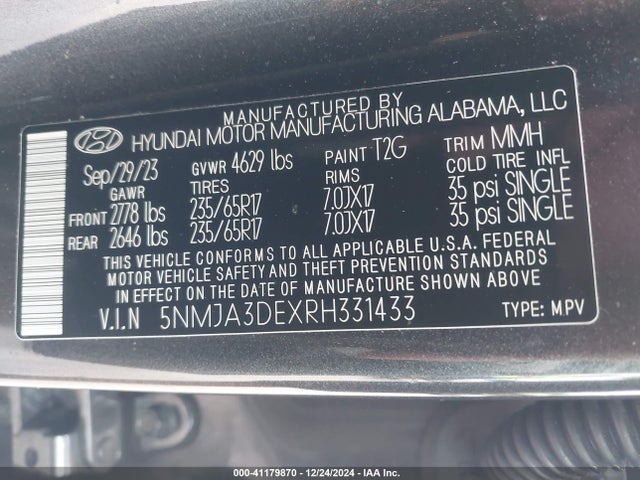 Hyundai TUCSON SE 2024 5NMJA3DEXRH331433 Image 9