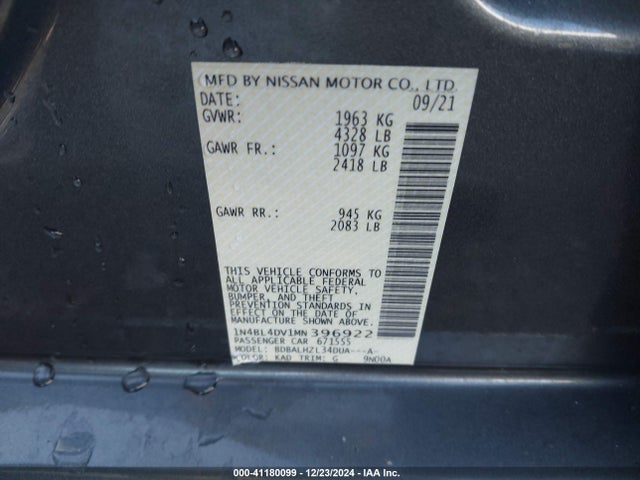 Nissan Altima 2021 1N4BL4DV1MN396922 Image 25