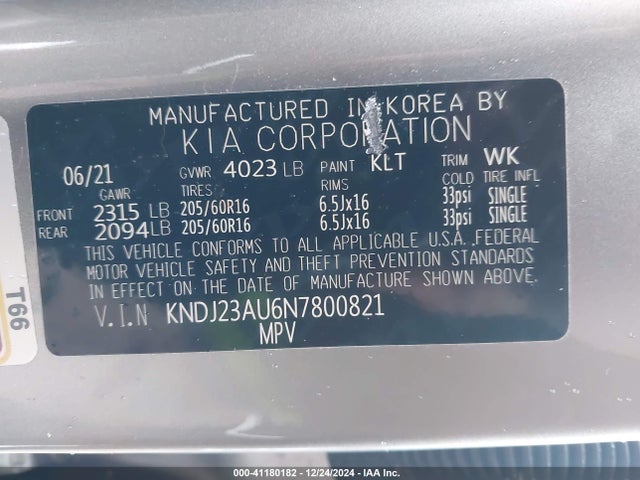 KIA SOUL LX 2022 KNDJ23AU6N7800821 Image 9