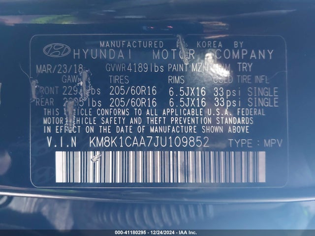 Hyundai Kona Se 2018 KM8K1CAA7JU109852 Image 9